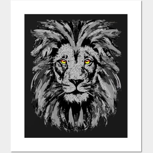 Gray Lion Apron - Gray Lion Face Apron Posters and Art